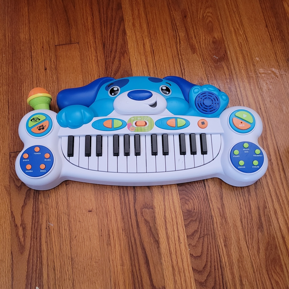Blue and White Learning Keyboard Toy